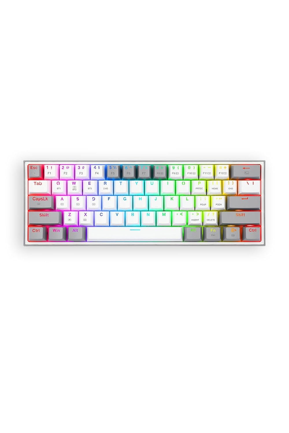 Redragon K616 Fizz PRO%60 3 mod kablolu, 2.4 GHz kablosuz, Bluetooth mekanik oyun klavyesi, doğrusal kırmızı şalter, Pro Drive/yazılım destekli
