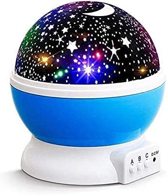 Senon Star Master Dönen Renkli Ay Ve Yıldız Yansıtmalı Projeksiyon Lamba Gece Lambası Parti Lambası Hediyelik (Mavi)