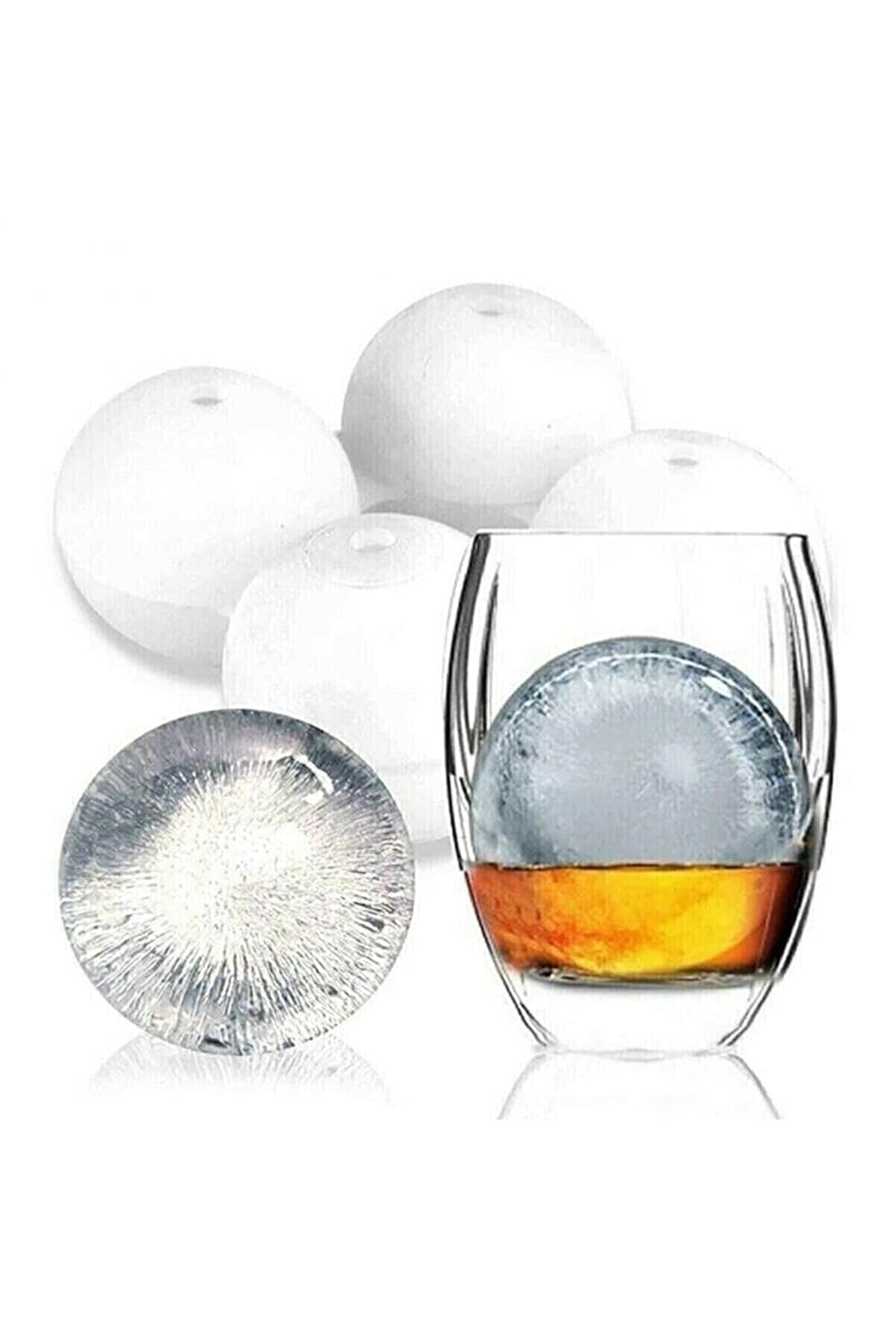 4'lü Küre Buzluk Buz Yapma Kalıbı Yuvarlak Küre