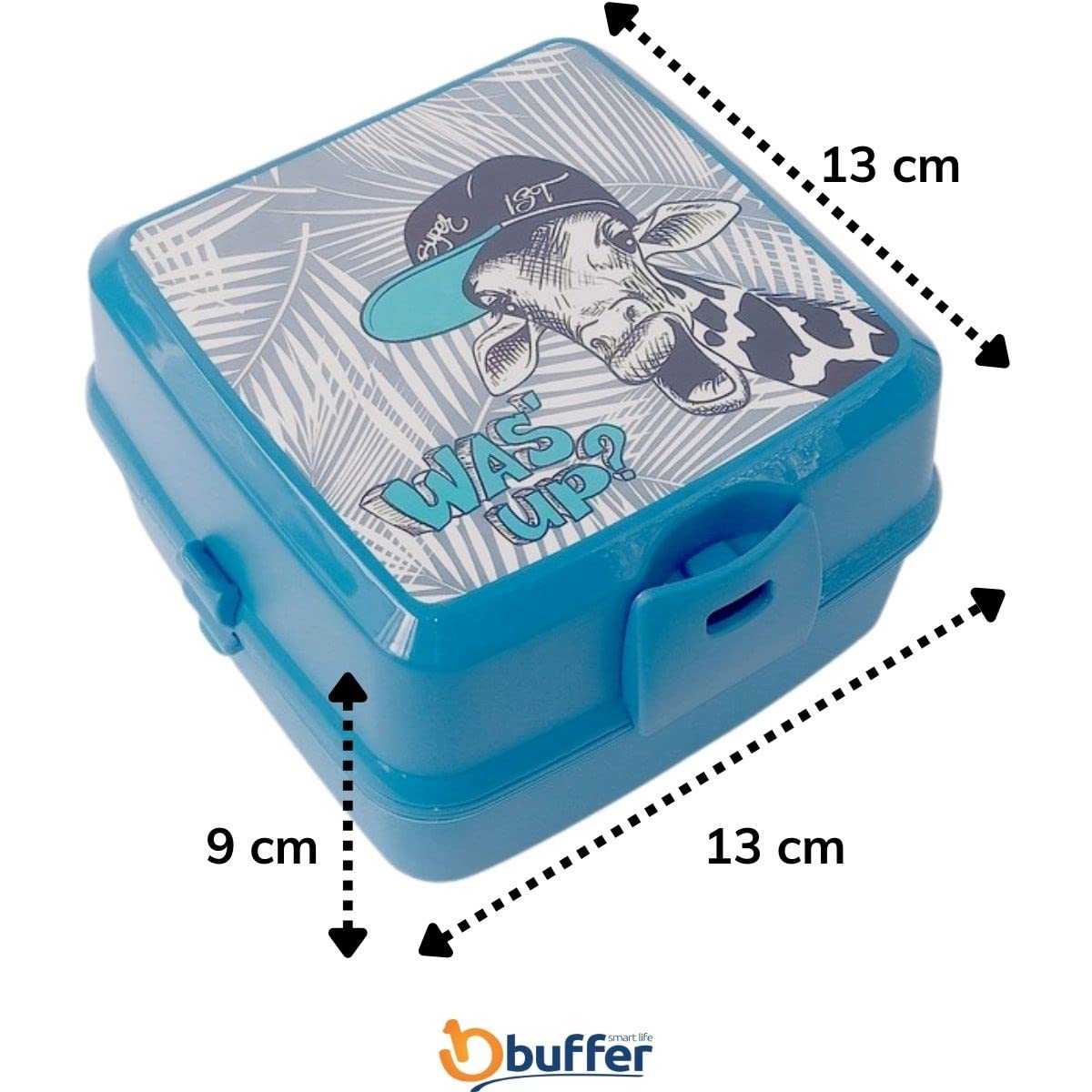 BUFFER® Kendiliğinden Kaşık Çatallı Beslenme Kutusu 4 Bölmeli Pratik Çocuk Beslenme Kabı Saklama Kutusu Yemek Kabı Beslenme Seti