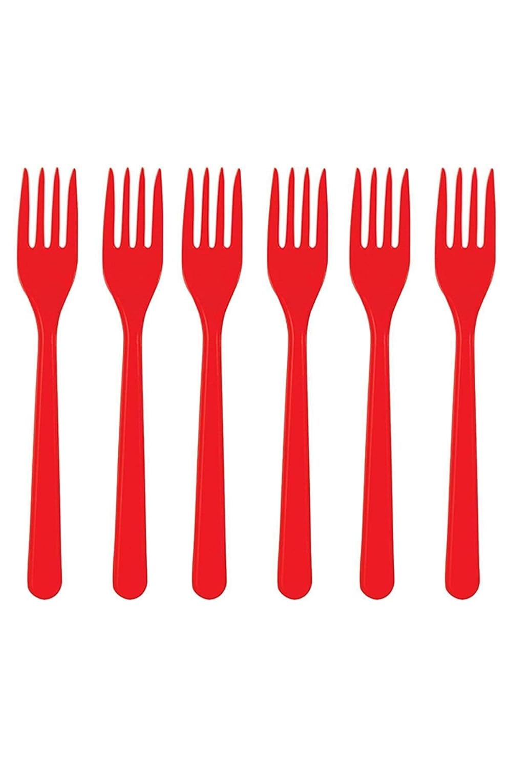 Plastik Kırmızı Çatal 25'li