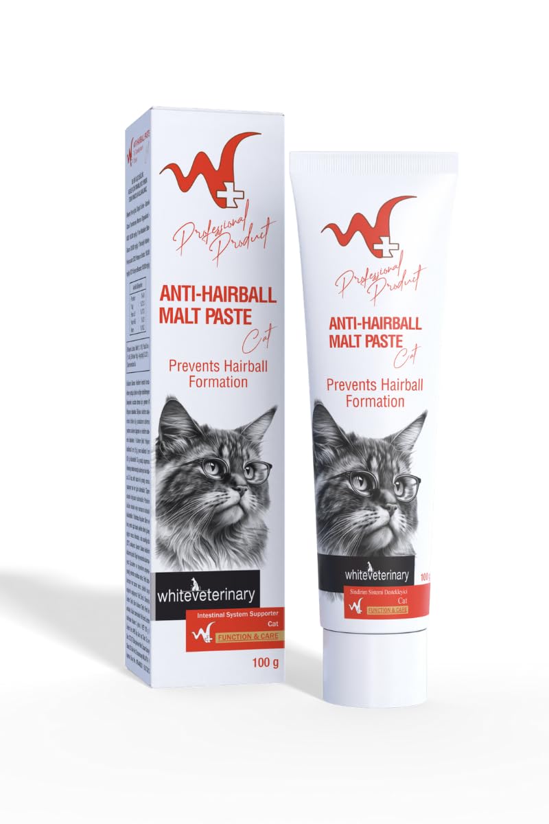 w+ whiteveterinay Malt Paste 100 Gr (Kediler için Tüy Yumağı Önleyici Malt Macunu)