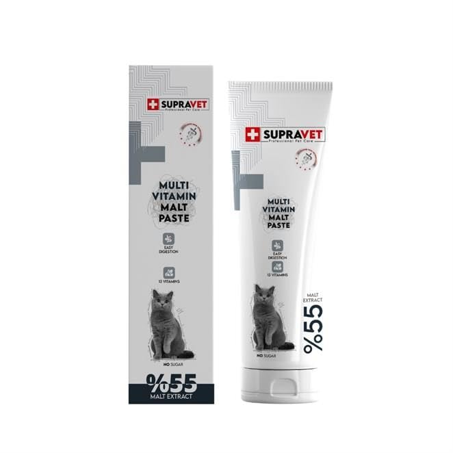 Supravet Kediler için Taurinli Multi Vitamin Kedi Macunu 100 gr (%55 EXTRA MALT)