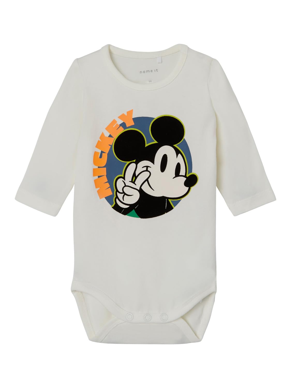 NAME IT Erkek Bebek Beyaz Body 1-2 Ay NBMJESPER MICKEY LS BODY WDI