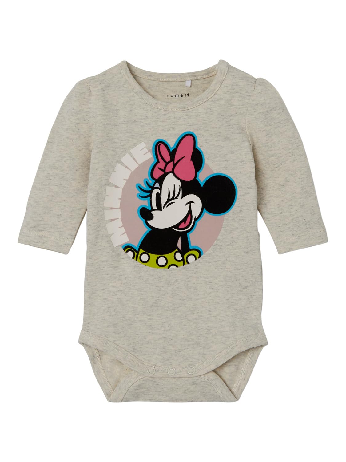 NAME IT Kız Bebek Bej Body 4-6 Ay NBFJERRI MINNIE LS BODY WDI