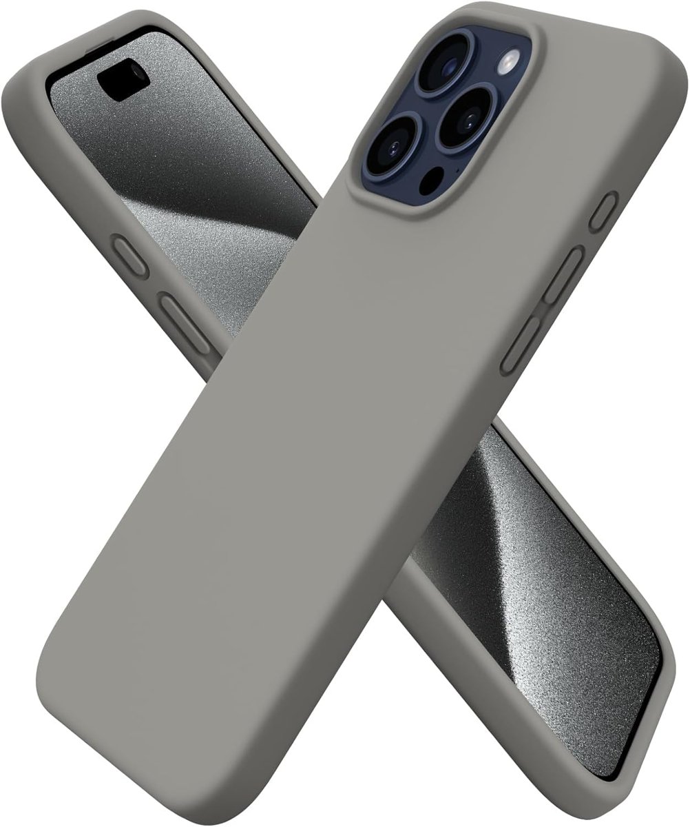 URUCHI iPhone 14 Pro Max ile Uyumlu Kılıf, İçi Kadife Kaplamalı İnce Sıvı Silikon Tam Koruma Yumuşak Jel Silikon Kapak, Siyah