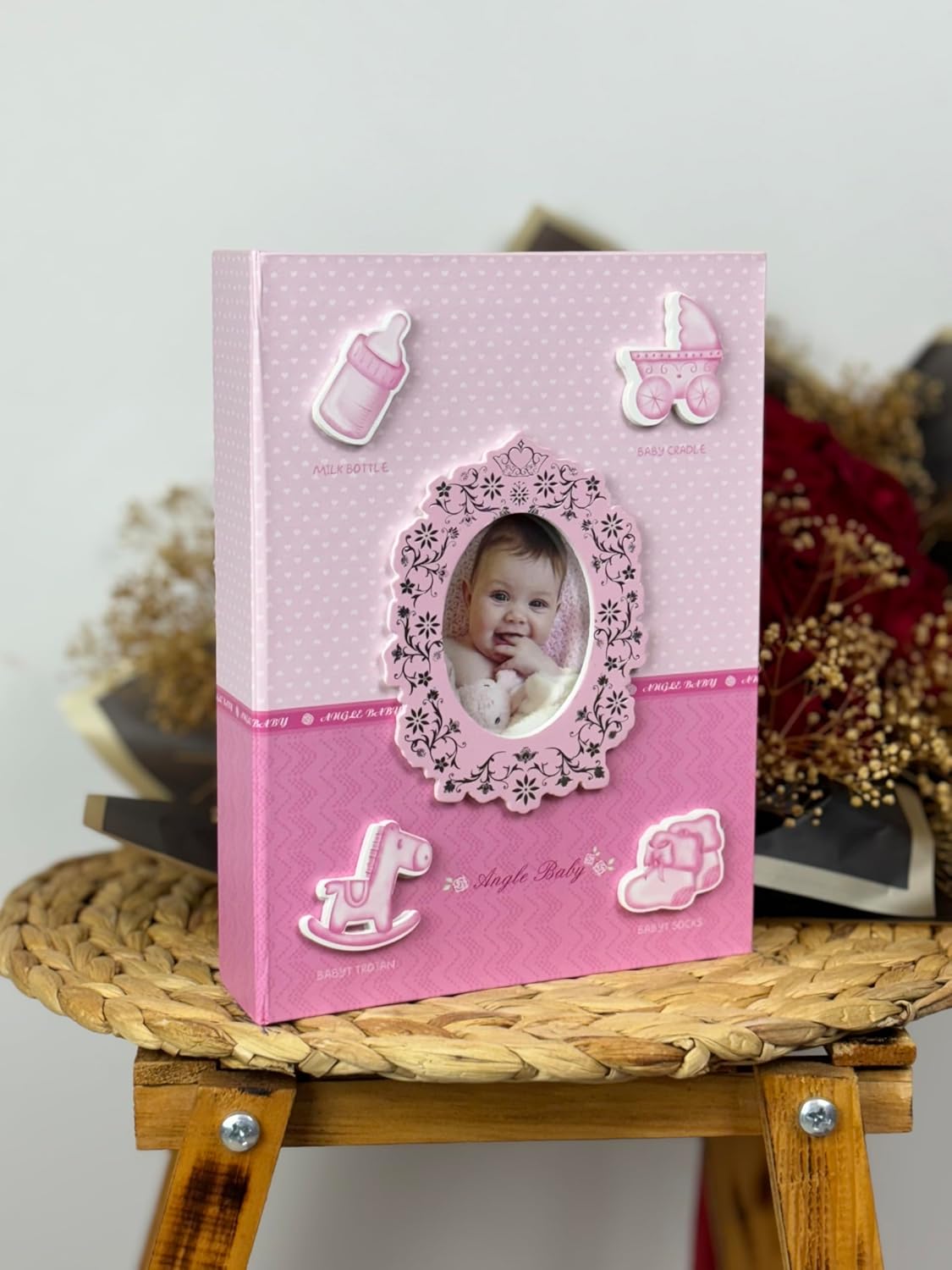 Rabsev 10x15cm 200 Fotoğraf Kapasiteli Lüks Çerçeveli Bebek Fotoğraf Albümü Rspp46200-p