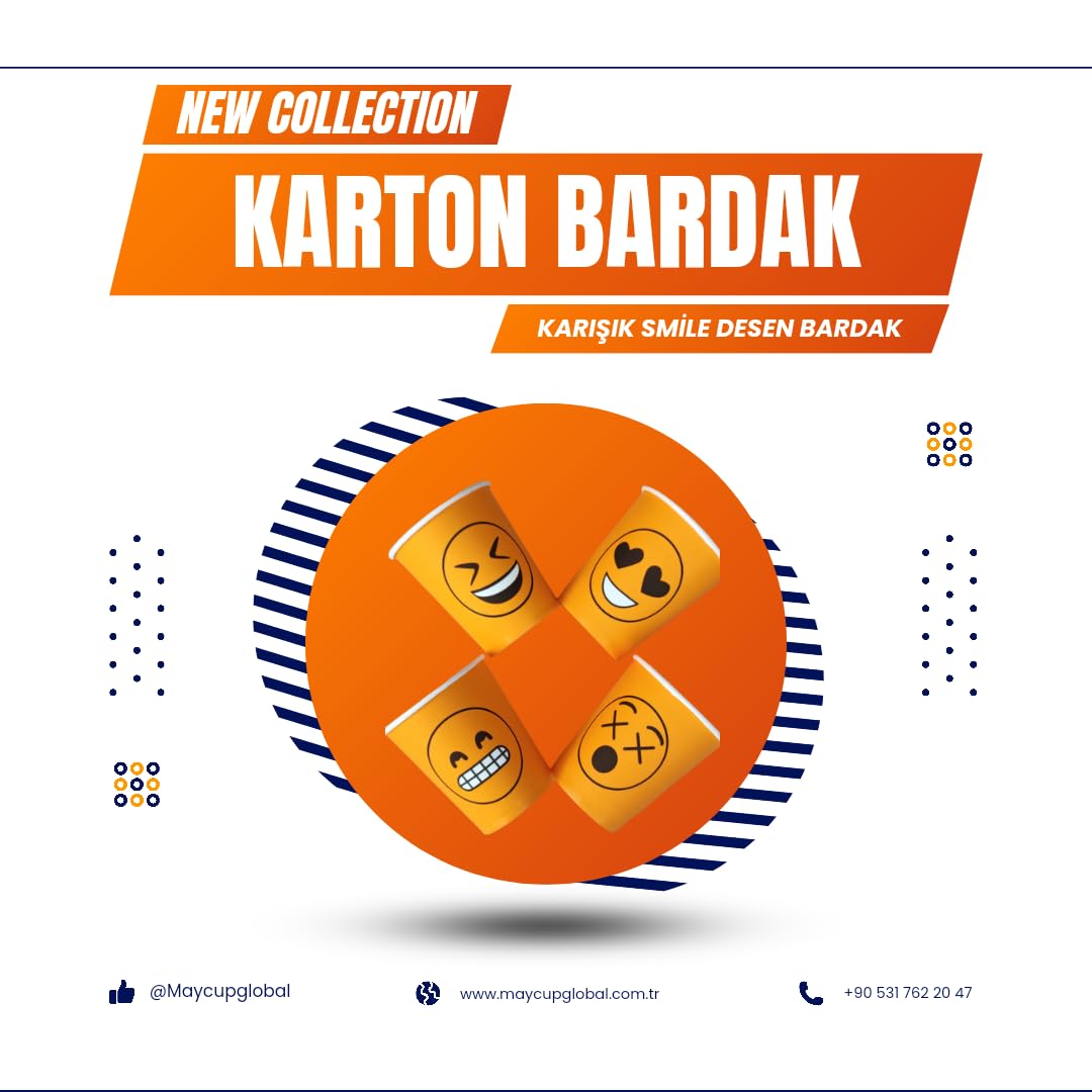 Maycup 7 oz Karton Bardak 300 adet Karışık Desen