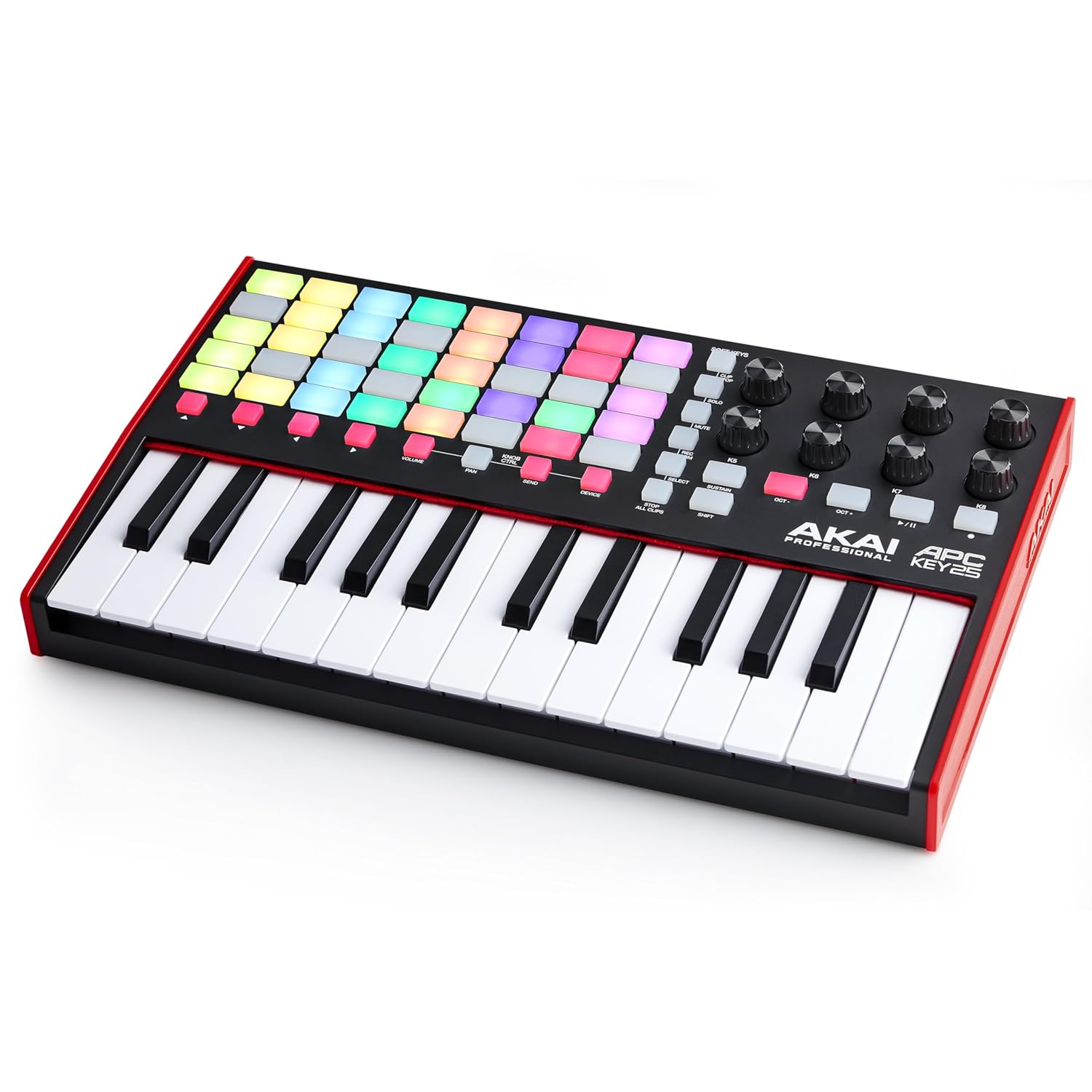 Akai Professional APC Key 25 - USB MIDI Klavye Controller, 37 Mini Tuş, Ableton Live Lite, 40 RGB Pedleri ve Klip Başlatma İçin 8 Farklı Düğme