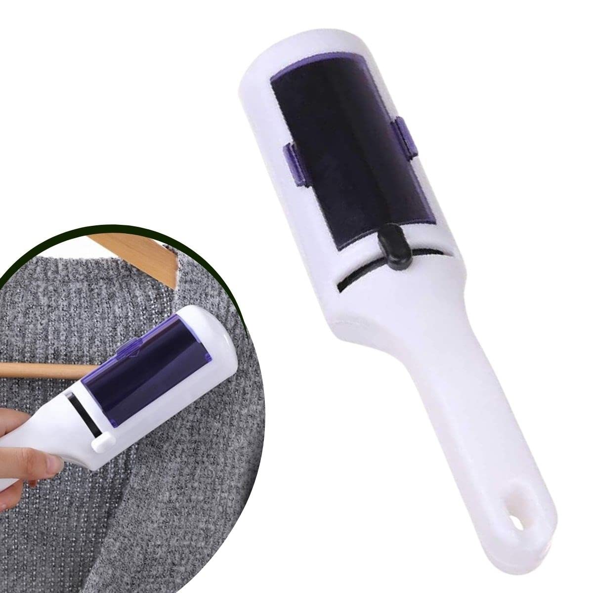 BUFFER® Evcil Hayvan Tüyü Saç Tüyü Toplayıcı Taşınabilir Elektrostatik Hazneli Kolay Kullanımlı Rulo Fırça