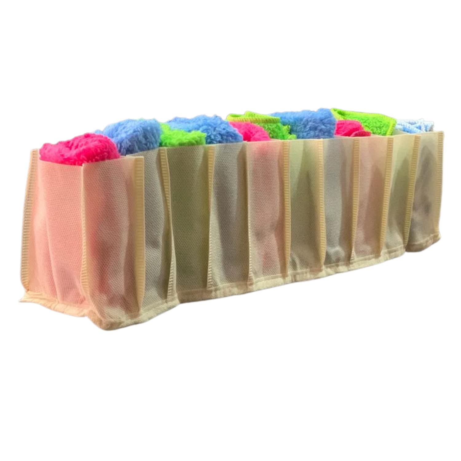 Easyso Organizer Dolap içi/Çekmece/Bavul Düzenleyici Fonksiyonel Akordiyon Aç Kapa Taşınabilir Pratik Renkli Seyahat Çantası Hurç Saklama Bezi (11 Gözlü Çekmece İçi Düzenleyici, Kahverengi Small)