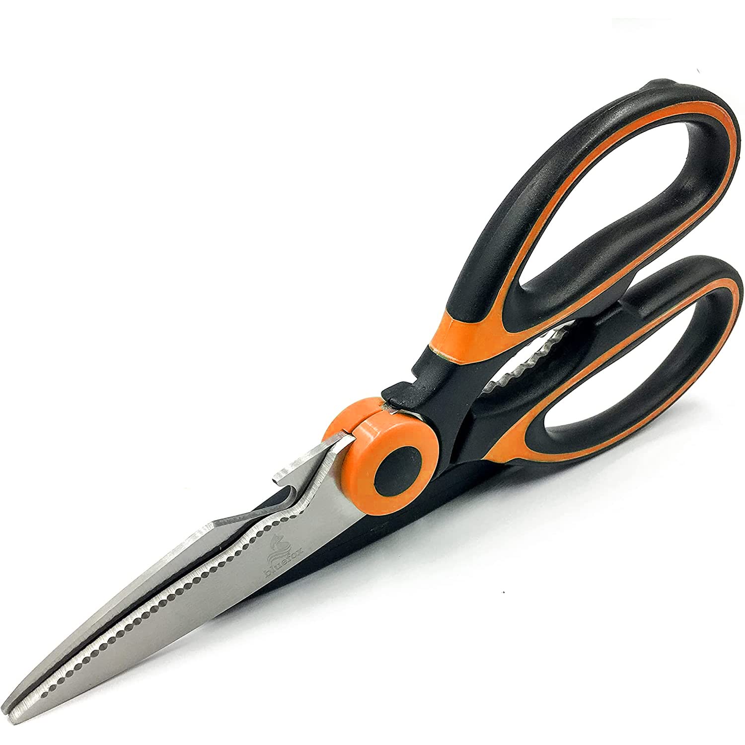 Bluefox Turuncu Ağır Hizmet Tipi Keskin Mutfak Makası, Çok Amaçlı Paslanmaz Çelik Makas, Tavuk, Balık, Et, Sebzeler, Otlar, Barbekü, Çiçekler, Kuruyemişler için Mutfak Makası (Turuncu)