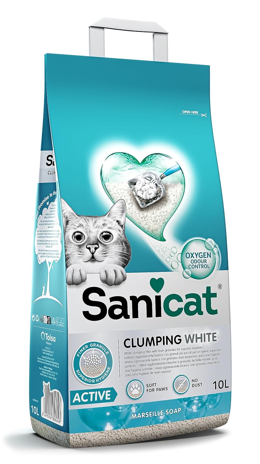 Sanicat Active Marsilya Sabunlu Topaklanan Kedi Kumu 10L