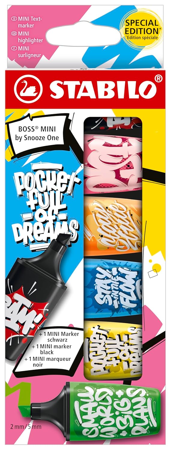 STABILO - Fosforlu Kalem - BOSS MINI by Snooze One - 6'lı Paket - Çeşitli Renkler