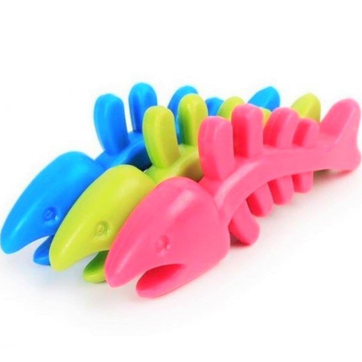 BUFFER® Balık Kemiği İskelet Şekilli Renkli Esnek Plastik Kedi Oyuncağı