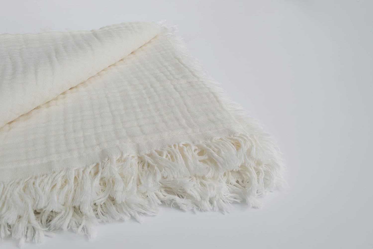 Jearqer Müslin Bebek Battaniyesi, Erkek & Kız Bebekler İçin Nefes Alabilen Cilt Dostu Bebek Ve Çocuk Battaniyesi, Unisex,%100 Pamuk, 4 Katlı Organik Bebek Battaniyesi 110”x 110” (Ekru)