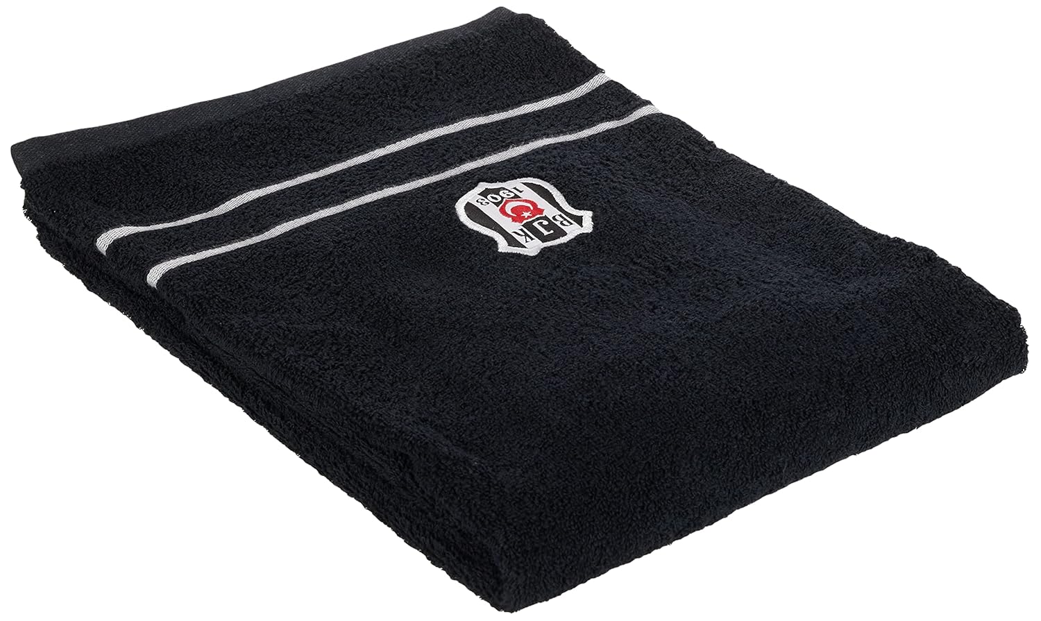 Taç Beşiktaş Lisanslı Arma Baskılı%100 Pamuk Banyo Havlusu, Siyah, 70x140 cm