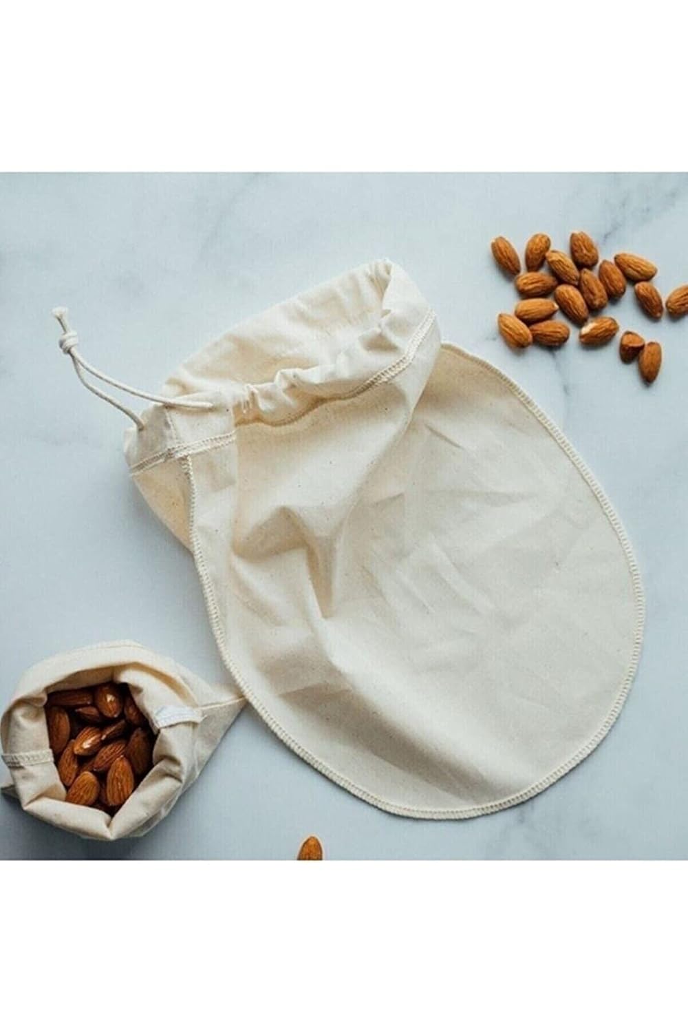 Turkuazshop Bitkisel Süt Torbası Organik Yoğurt Süzme Kesesi Yıkanabilir Keten Kese Natural Tekstil Sütbezi