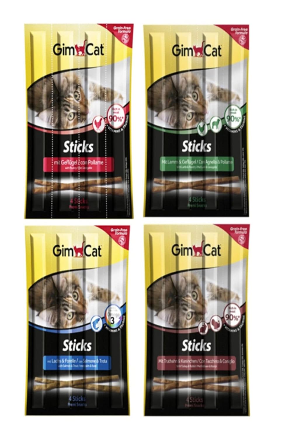 Gimcat Sticks Kedi Ödül Çubukları Süper Karışık 4'lü 20 Gr x 4 PAKET