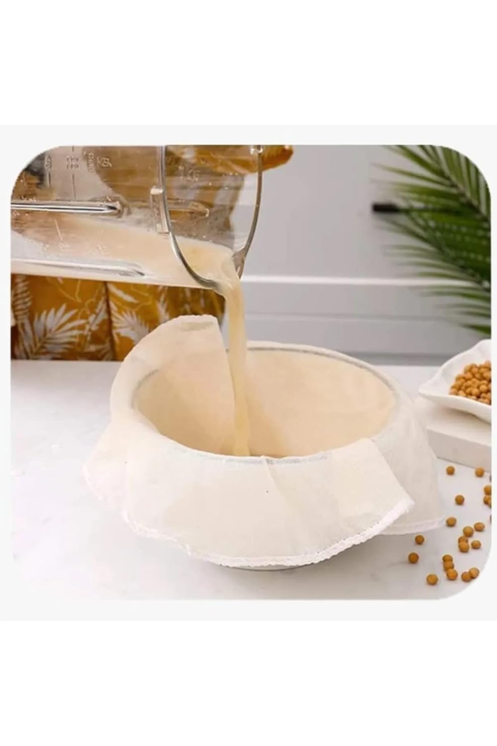 turkuazshop Çember Süzme Bezi, Yıkanabilir Keten Bez Natural Organik (2 Ebat) 40x40-60x60