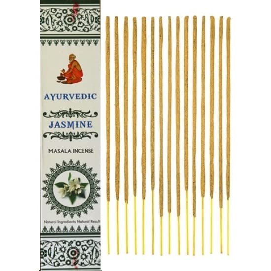 Ayurvedic Doğal ÇUBUK Tütsüler || 20 farklı AROMA ve KOKU || PALO SANTO, WHITE SAGE (Adaçayı), NAG CHAMPA, SANDAL, LAVANTA, YOGA,.. (Jasmin (Yasemin))