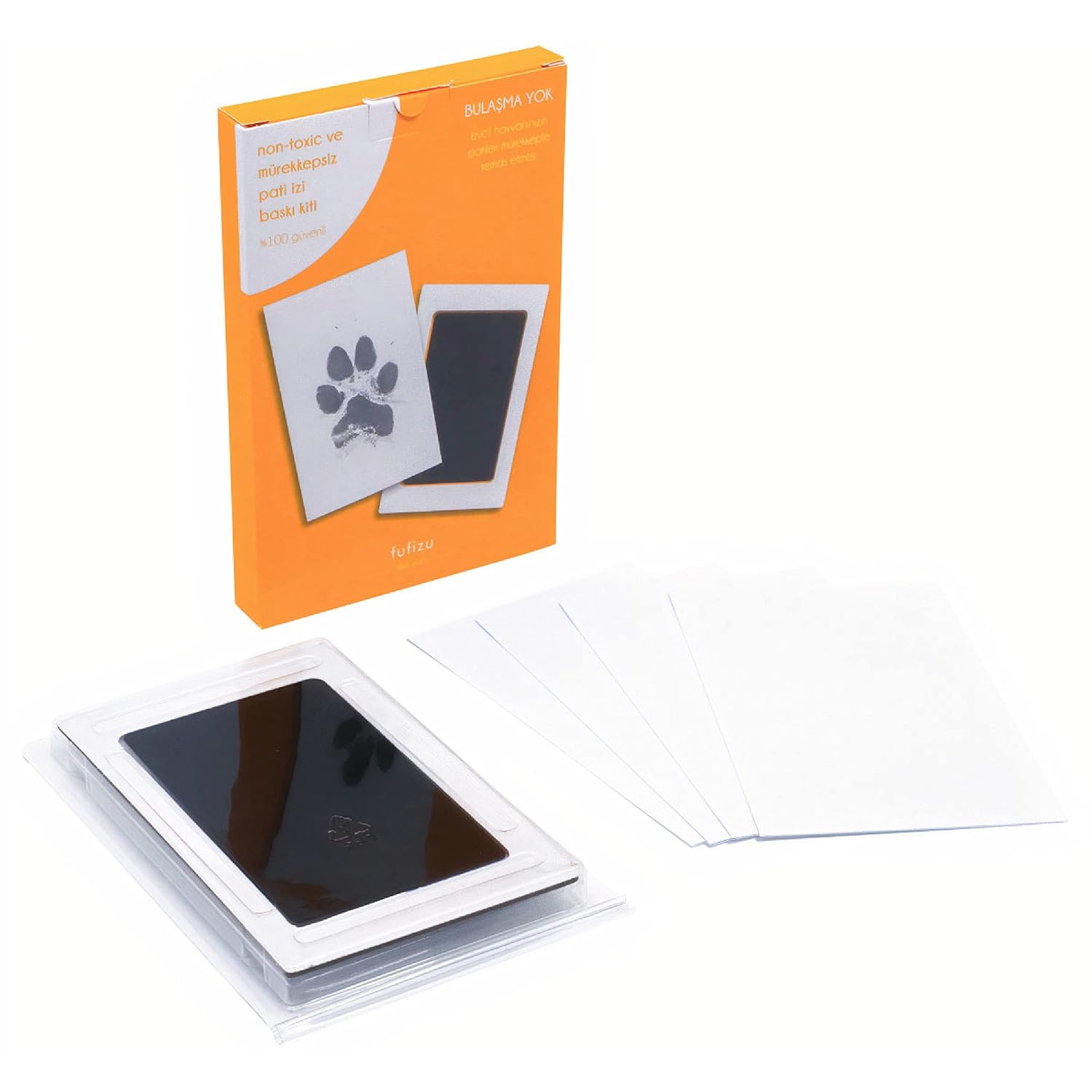 FUFİZU Evcil Hayvan Pati İzi Seti - Toksik Olmayan Mürekkepsiz Baskı Kiti - Kedi ve Köpek İçin Uygun