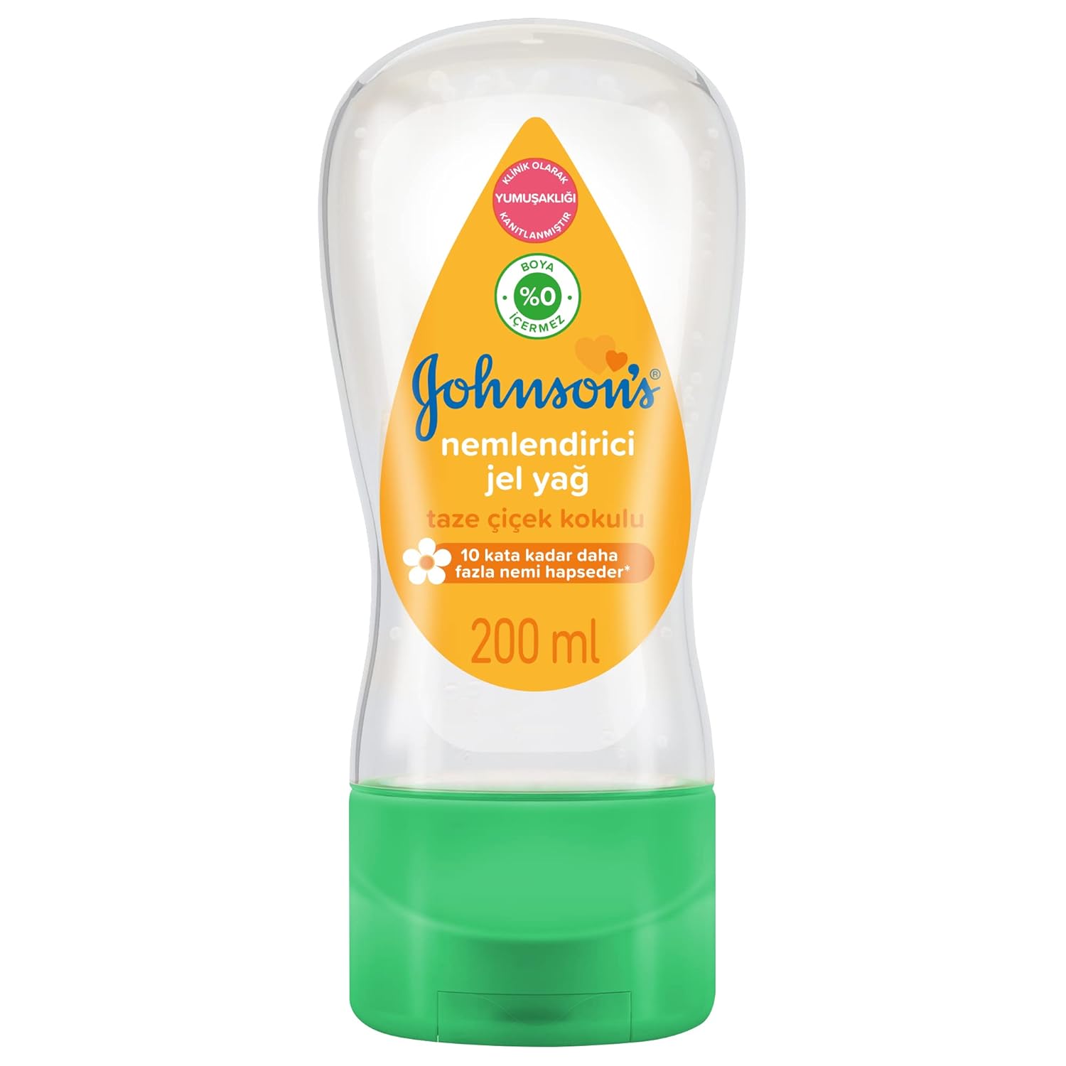 Johnson's Baby Nemlendirici Jel Yağ, Taze Çiçek Kokulu, Dermatolojik Olarak Test Edilmiş Nemlendirici Jel, 200 ml