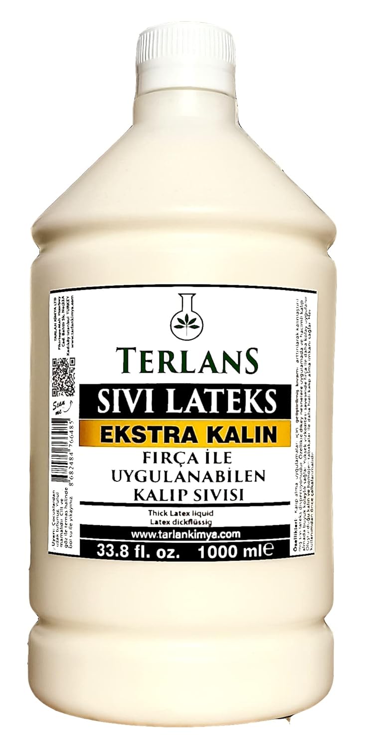 Terlans Ekstra Kalın Sıvı Lateks 1000 ml Fırça ile Sürülebilir Kalıp Sıvısı Thick Liquid Latex