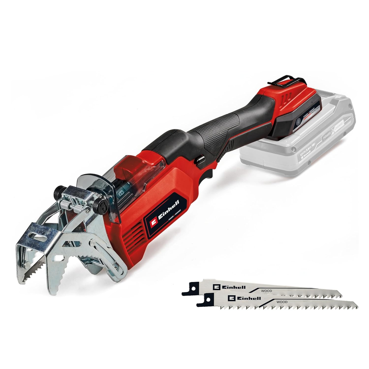 Einhell Akülü Budama Testeresi GE-GS 18/150 Li-Solo Power X-Change (18V, max. 100 mm kesim kalınlığı, 20 mm kaldırma yüksekliği, çıkarılabilir dal braketi, 2x testere bıçağı dahildir) - 3408290
