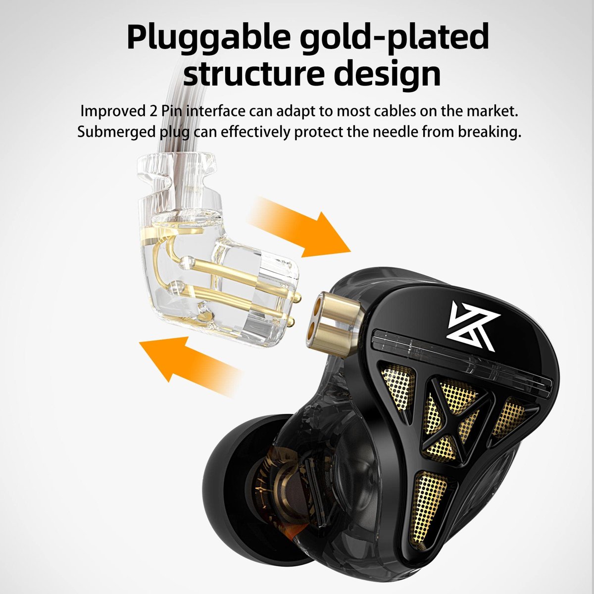 KZ DQS Dinamik Sürücü Yarı Açık HiFi Ses Kulak İçi Kulaklıklar/Kulaklıklar/Kulaklıklar, KZ Ekstra Bassy Davulcusu Kulak Monitörü Kulaklık (Siyah, Mikrofonlu)