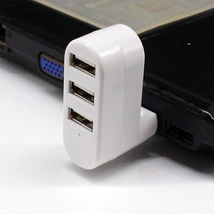 Valkyrie 3 Portlu USB 2.0 Hub Döner Kafalı Splitter Hub Adaptör Beyaz