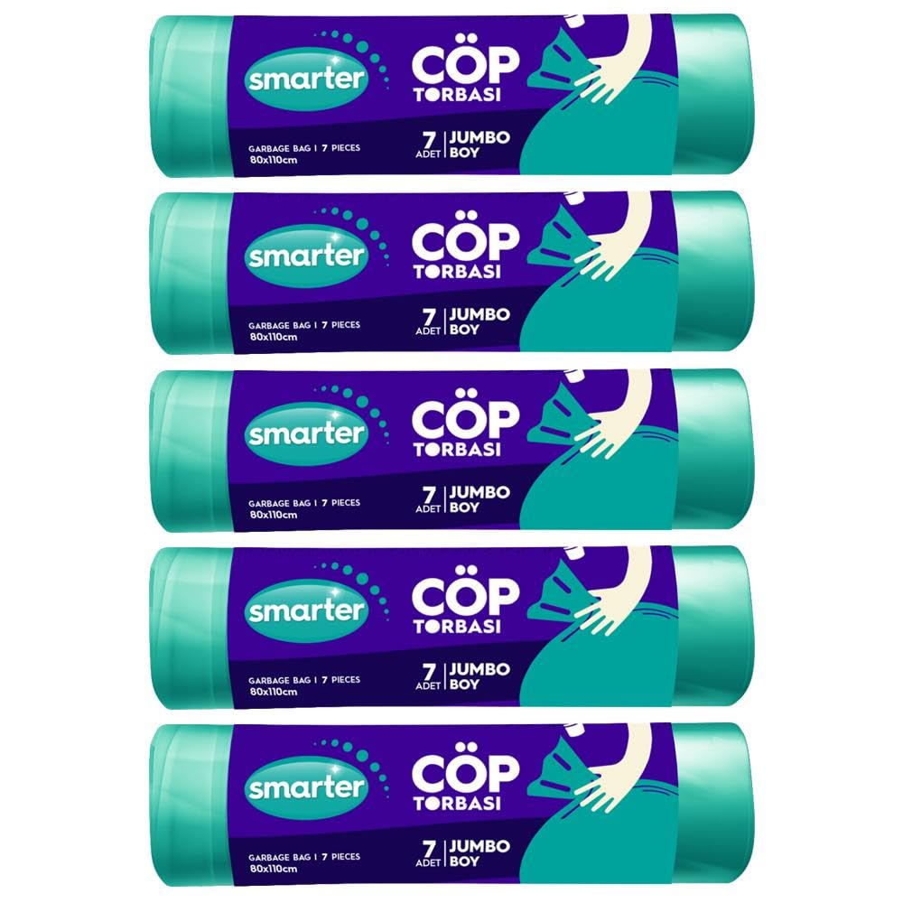 SMARTER 5 Lİ JUMBO BOY ÇÖP TORBASI 80x110cm (ÇÖP POŞETİ)