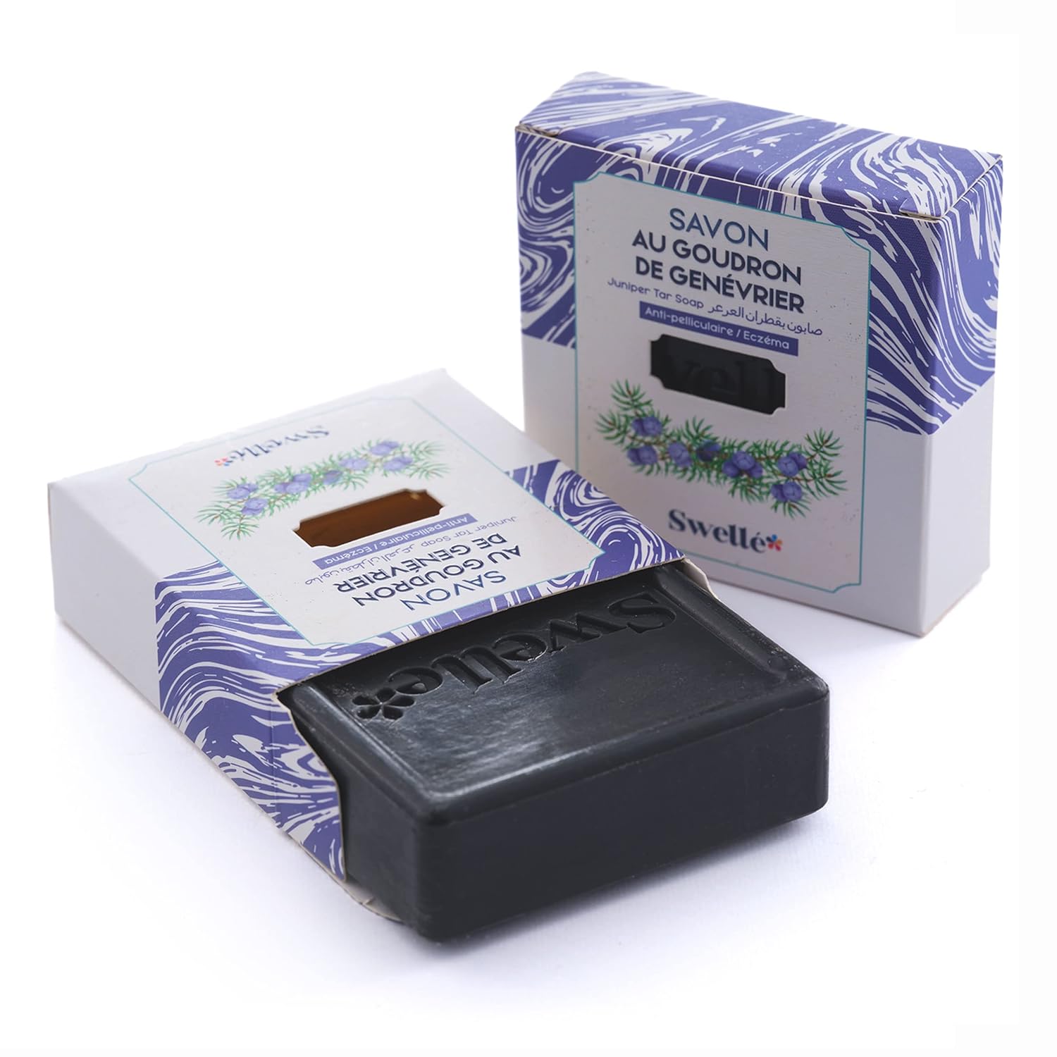 SWELLE Katı Sabun Ardıç Katranı 100 gr Ardıç Sabunu 1 adet, Saç Dökülmesi Kadın Erkek, Kepek Önleyici Şampuan | Akne, Egzama, Eksfoliyant, Siyah Noktalar | Katı Siyah Sabunlu Vücut Ovucu
