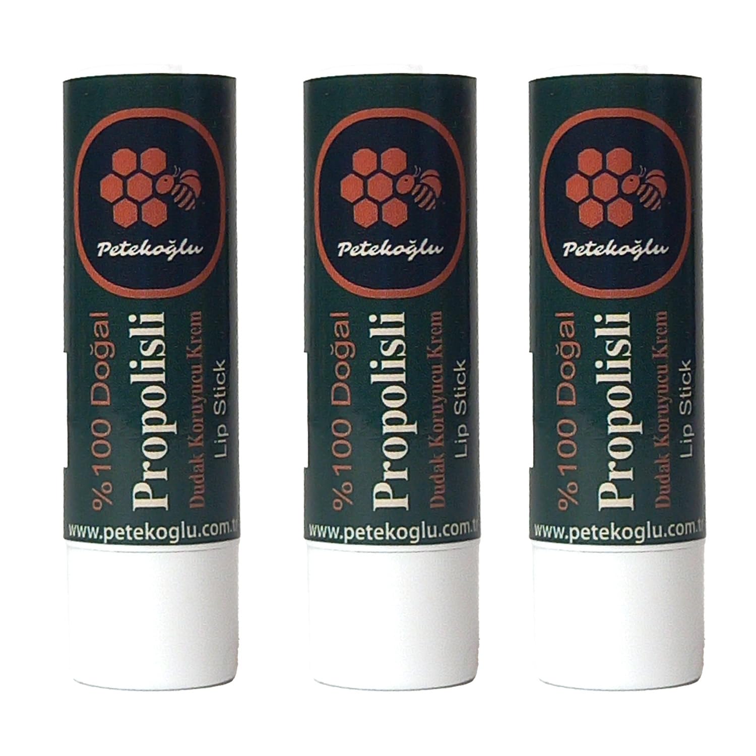 Petekoğlu (3 Adet) Propolis, Bal, Shea, Hindistan Cevizi ve Zeytinyağı El Yapımı Dudak Kremi Nemlendirici Onarıcı