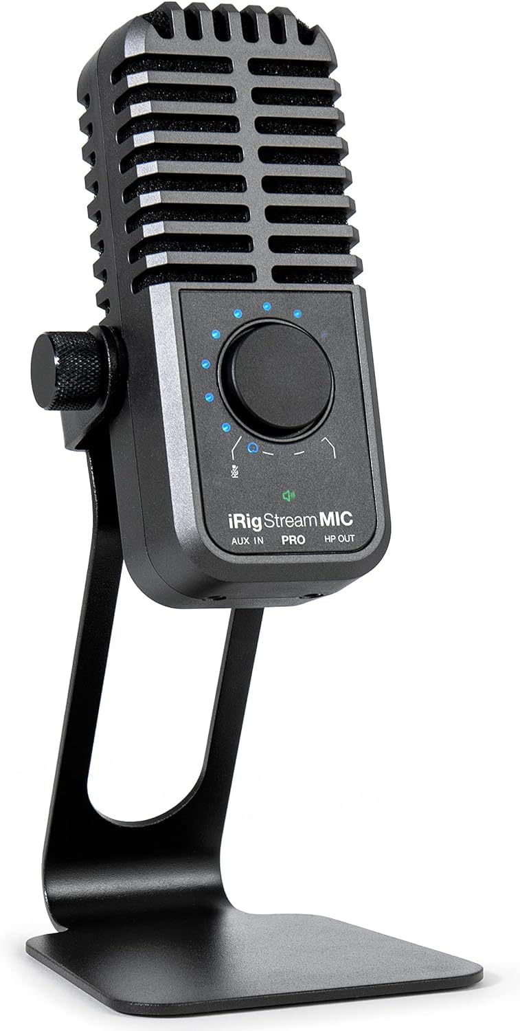 IK Multimedia iRig Stream Mic Pro Kompakt Multi-Pattern Mikrofon & 4-Kanal Ses Kartı | iPhone, iPad, Android, Mac & PC ile uyumlu