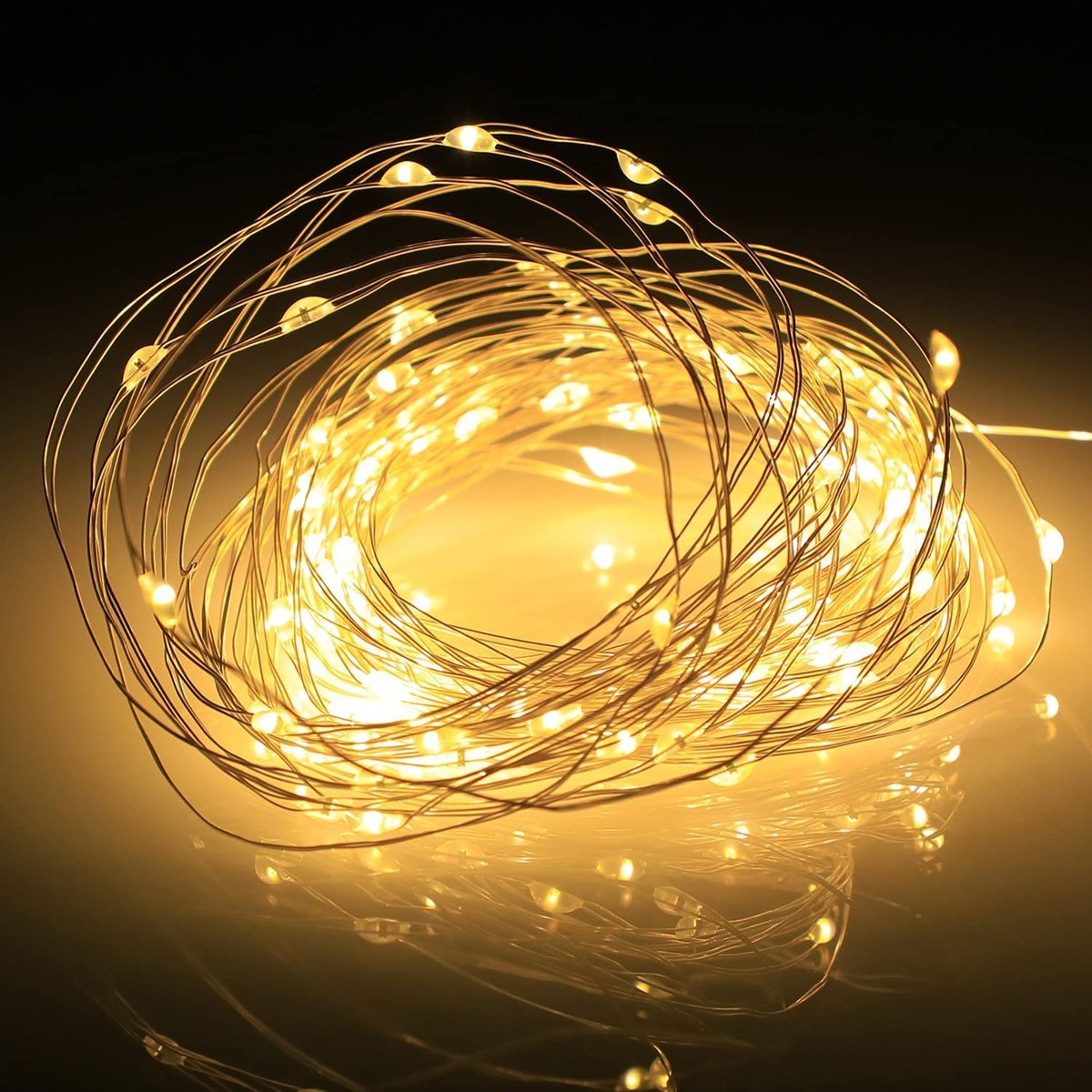 ROBEVE Peri Led Metre Gün Işığı Sarı Renkli Pilli Dekoratif Aydınlatma Süsleme Parti Sarı Led Işık Yılbaşı Led Işık Süsleme Dekorasyon Işığı Şerit Aydınlatma Led (Günışığı, 5)