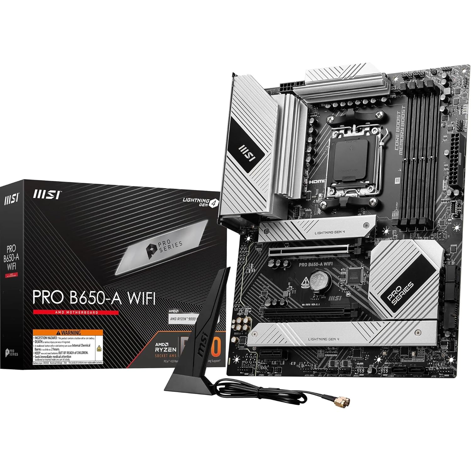 MSI PRO B650-A WIFI AM5 DDR5 7600MHZ(OC) HDMI DP 3x M.2 USB 20 Gbps 2.5G LAN WI-FI 6E ATX
