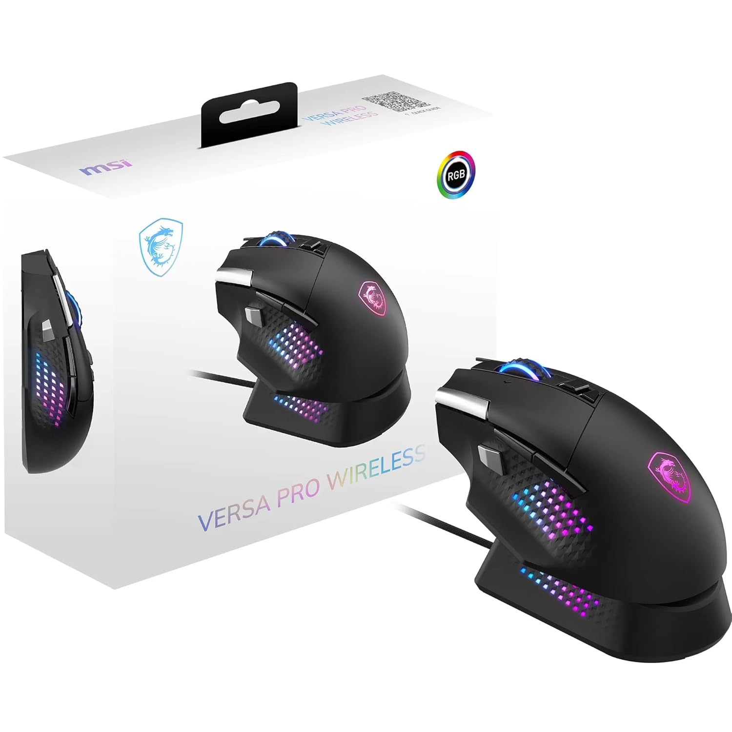 MSI GG VERSA PRO W + MOUSE DOCK PRO 97 GRAM WIRELESS GAMING MOUSE MAX 26000 DPI 1000 Hz / 1MS PIXART PAW-3395 OMRON SWITCH RGB L