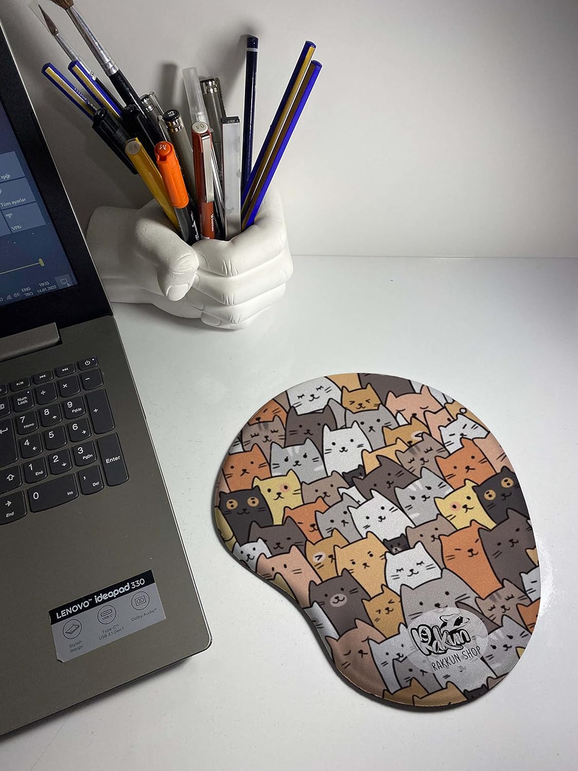Rakkun Shop - Kediler Baskılı Bilek Destekli Mouse Pad