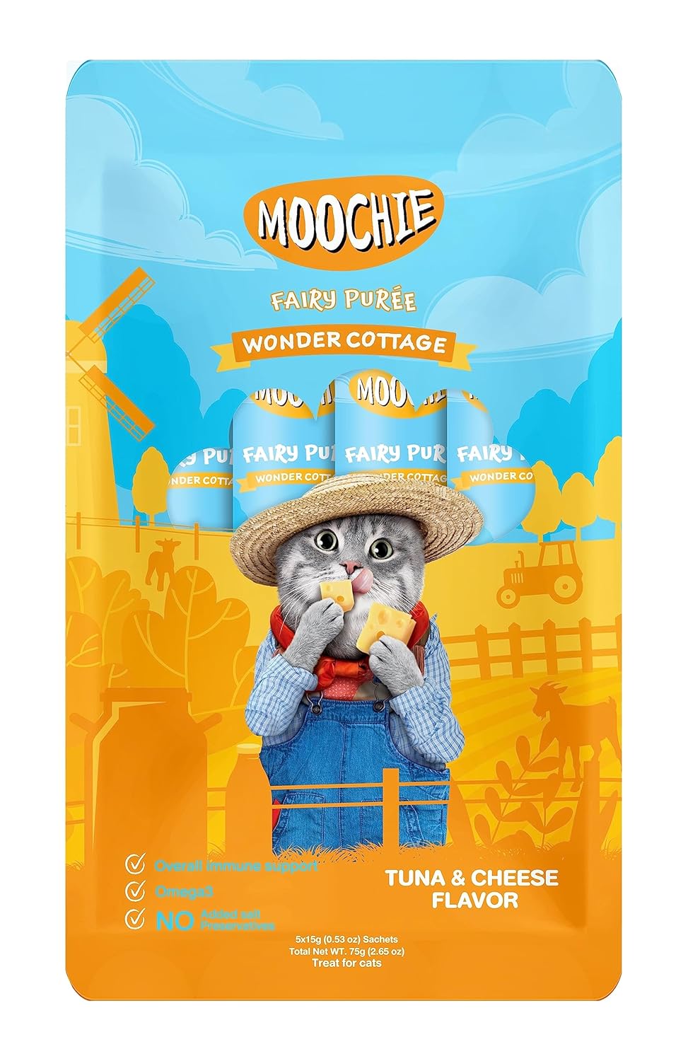 Moochie Sıvı Kedi Ödülü Ton-Peynir 5x15 gr