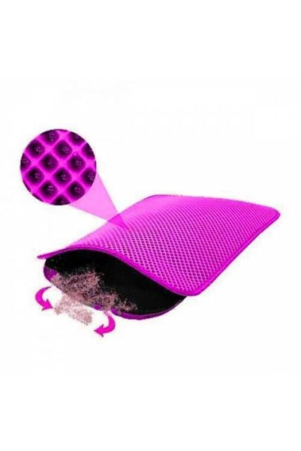 TİNEKE Elekli Kedi Tuvalet Önü Paspası Kedi Paspası PEMBE 60x42 Cm