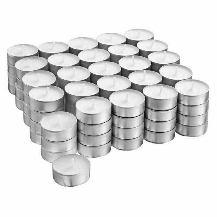 NUR MUM TEALIGHT 50 ADET, çaydanlık mumu, beyaz, 4 saat yanma süresi