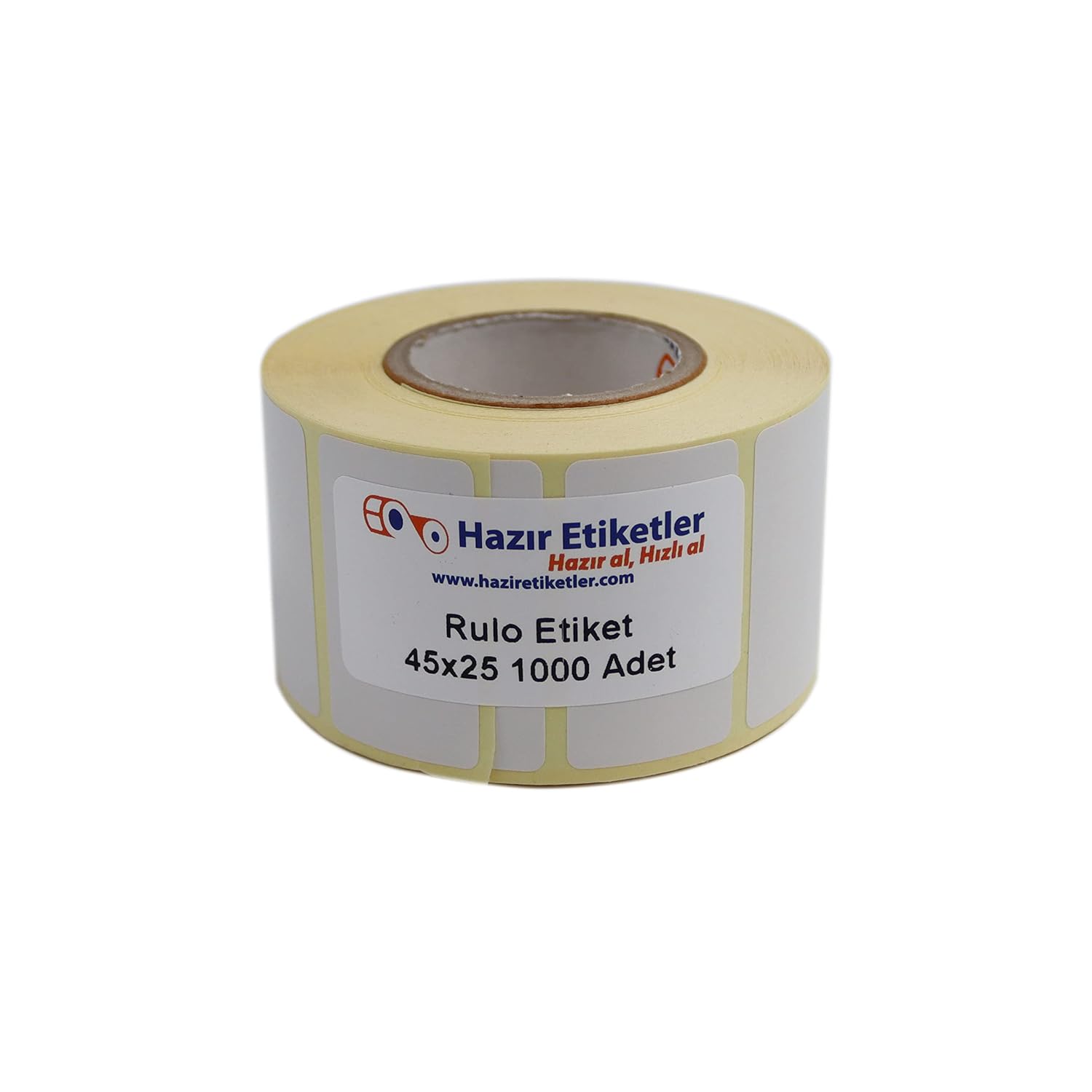 hazır etiketler , hazır al hızlı al Kuşe Etiket 45mm x 25mm Ruloda 1000 Adet 40mm Kuka Çapında Baskısız Barkod Yazıcı Etiketi