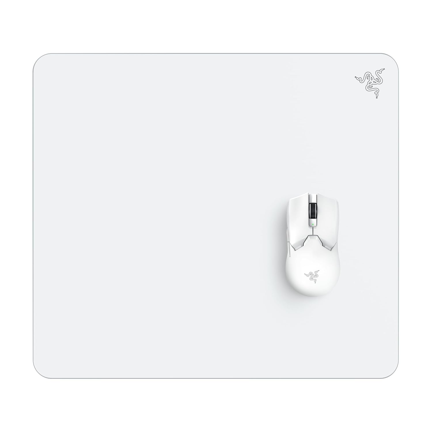 Razer Atlas - Cam Fare Altlığı (Birinci Sınıf Temperli Cam, Ultra Pürüzsüz Yüzey, Mikro Kazınmış Yüzey, Kir ve Çizilmeye Dayanıklı, Daha Sessiz Fare Hareketleri, Kaymaz Kauçuk Taban) Beyaz