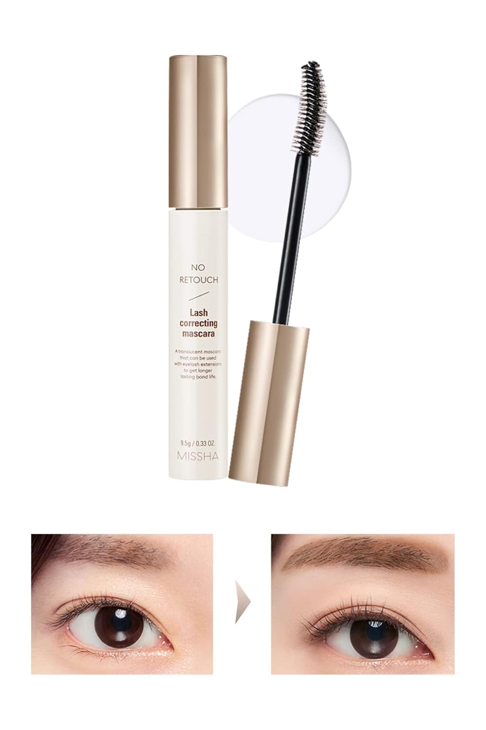 MISSHA Keratin ve Kolajen İçeren Besleyici Şeffaf Maskara No Retouch Lash Correcting Mascara