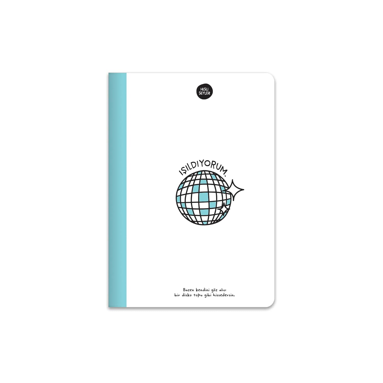 Hisli Şeyler A5 80 Yaprak Renkli Sayfa Çizgili Defter, Mavi