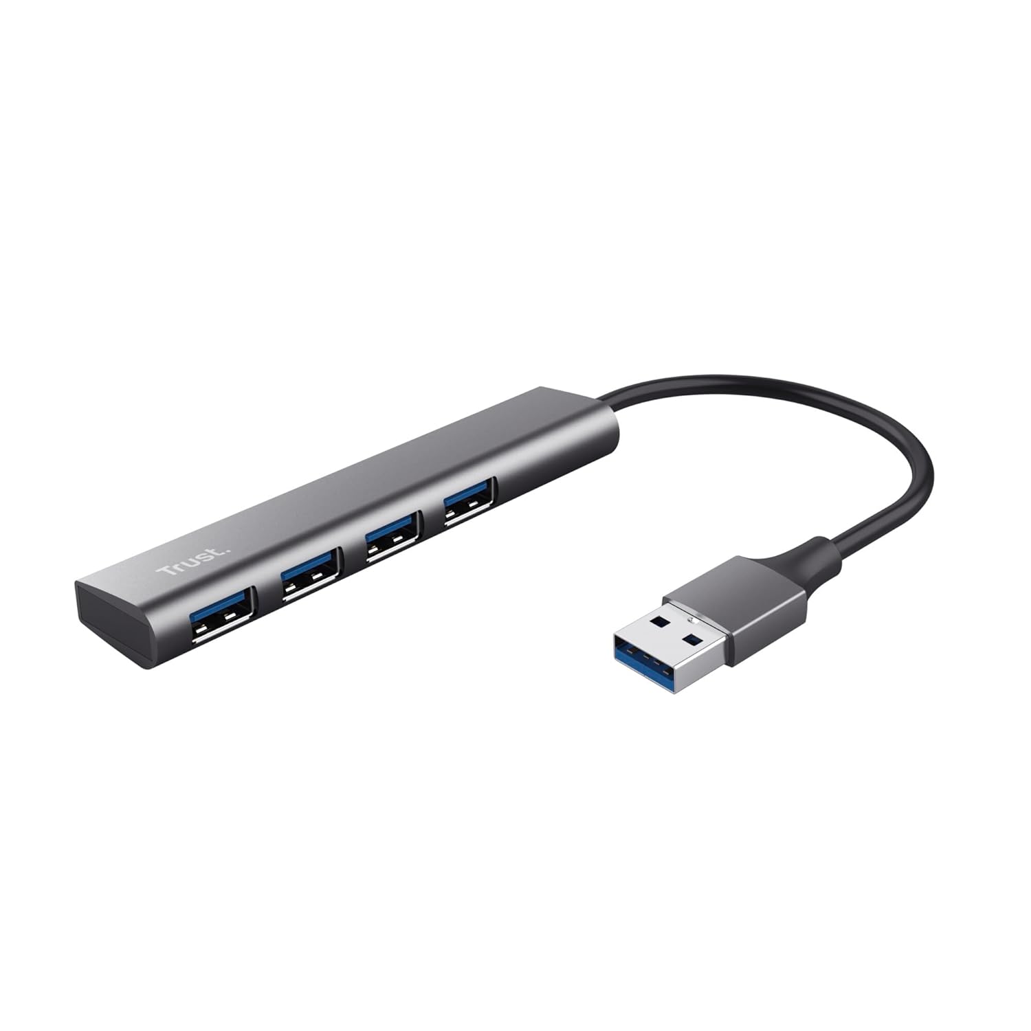 Trust Halyx 4 Port USB Hub 3.2 - Tak Çalıştır, Küçük, Şık ve Güçlü, Kablo Uzunluğu: 10 cm, Toplam Ağırlık :38 gr