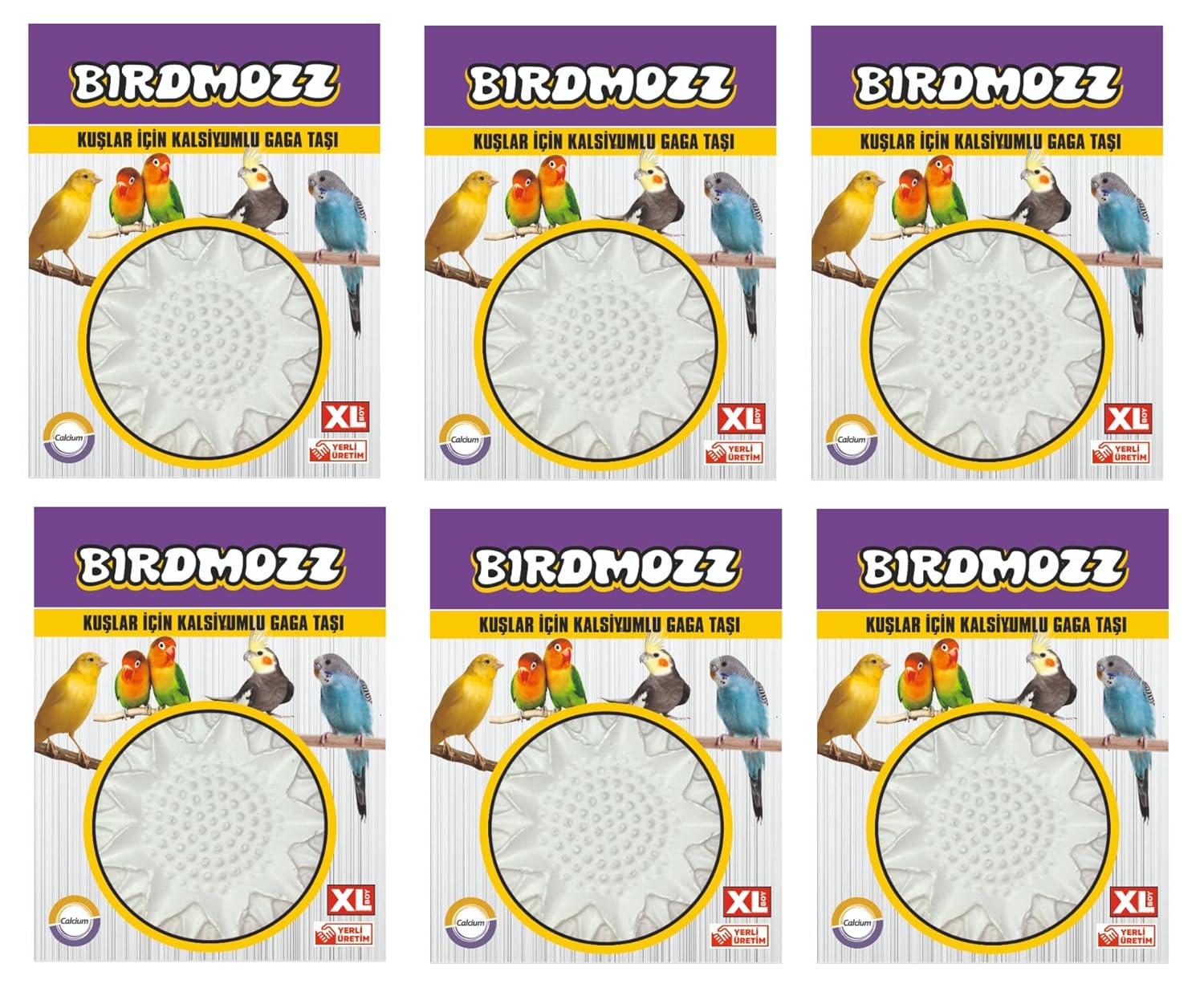 BirdMozz Kuşlar Için Xl Büyük Boy Kalsiyumlu Gaga Taşı X 6 Adet
