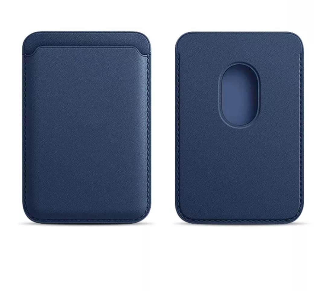 Apple iPhone için MagSafe özellikli Deri Cüzdan (Koyu Mavi)