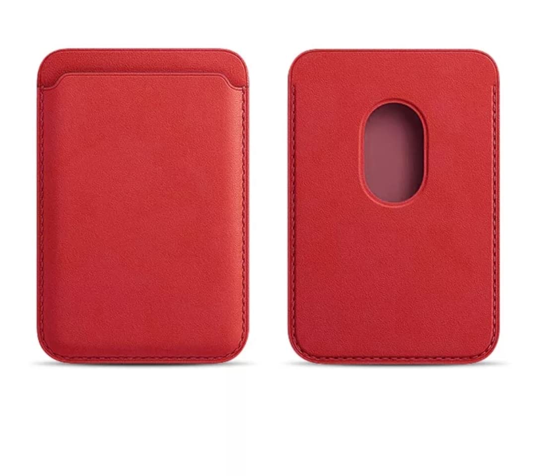 Apple iPhone için MagSafe özellikli Deri Cüzdan (Kırmızı)